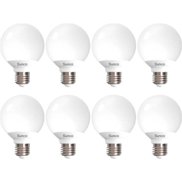 8 Pack Vanity Globe Light Bulbs G25 LED for Indoor Bathroom Mirror Living Area - Picture 1 of 7